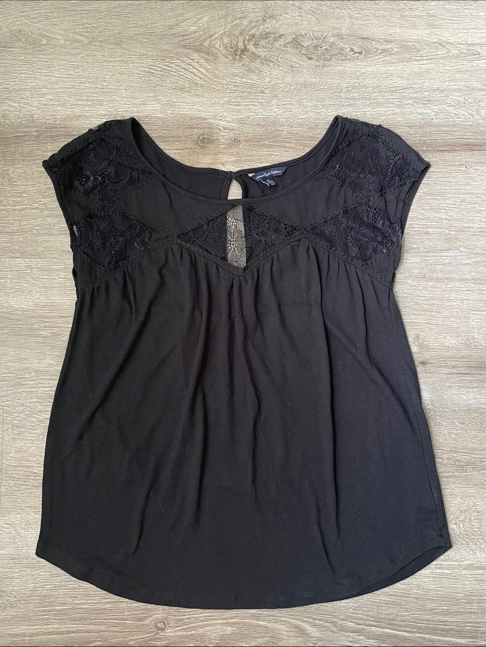 American Eagle | Black lace blouse size small